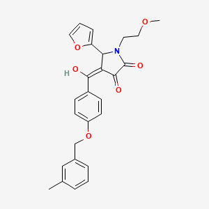 molecular formula C26H25NO6 B15109620 (4E)-5-(furan-2-yl)-4-(hydroxy{4-[(3-methylbenzyl)oxy]phenyl}methylidene)-1-(2-methoxyethyl)pyrrolidine-2,3-dione 