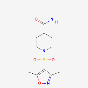 molecular formula C12H19N3O4S B15109626 1-[(3,5-dimethyl-1,2-oxazol-4-yl)sulfonyl]-N-methylpiperidine-4-carboxamide 