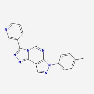 molecular formula C18H13N7 B15109628 3-(4-Methylphenyl)-7-(3-pyridyl)-6-hydropyrazolo[5,4-d]1,2,4-triazolo[4,3-e]py rimidine 