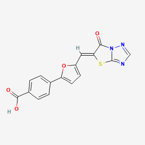 (Z)-4-(5-((6-oxothiazolo[3,2-b][1,2,4]triazol-5(6H)-ylidene)methyl)furan-2-yl)benzoic acid