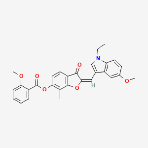 molecular formula C29H25NO6 B15109676 (2E)-2-[(1-ethyl-5-methoxy-1H-indol-3-yl)methylidene]-7-methyl-3-oxo-2,3-dihydro-1-benzofuran-6-yl 2-methoxybenzoate 