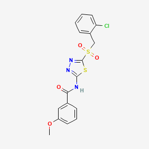 molecular formula C17H14ClN3O4S2 B15109689 N-[(2Z)-5-[(2-chlorobenzyl)sulfonyl]-1,3,4-thiadiazol-2(3H)-ylidene]-3-methoxybenzamide 