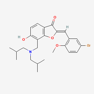 (2Z)-7-{[bis(2-methylpropyl)amino]methyl}-2-(5-bromo-2-methoxybenzylidene)-6-hydroxy-1-benzofuran-3(2H)-one