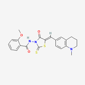 2-methoxy-N-{(5Z)-5-[(1-methyl-1,2,3,4-tetrahydroquinolin-6-yl)methylidene]-4-oxo-2-thioxo-1,3-thiazolidin-3-yl}benzamide