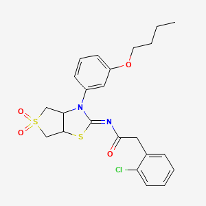 N-[(2Z)-3-(3-butoxyphenyl)-5,5-dioxidotetrahydrothieno[3,4-d][1,3]thiazol-2(3H)-ylidene]-2-(2-chlorophenyl)acetamide