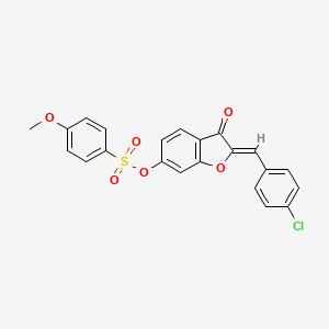 molecular formula C22H15ClO6S B15109735 (2Z)-2-(4-chlorobenzylidene)-3-oxo-2,3-dihydro-1-benzofuran-6-yl 4-methoxybenzenesulfonate 