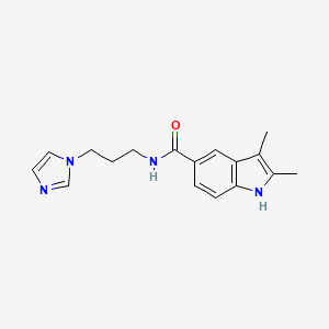 molecular formula C17H20N4O B15109762 N-[3-(1H-imidazol-1-yl)propyl]-2,3-dimethyl-1H-indole-5-carboxamide 