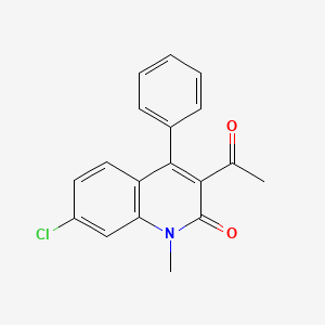 molecular formula C18H14ClNO2 B15109766 3-Acetyl-7-chloro-1-methyl-4-phenyl-1,2-dihydroquinolin-2-one 