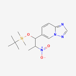 molecular formula C15H24N4O3Si B1510978 6-(1-((tert-Butyldimethylsilyl)oxy)-2-nitropropyl)-[1,2,4]triazolo[1,5-a]pyridine CAS No. 1043907-95-4