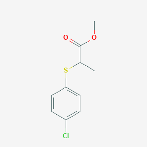 molecular formula C10H11ClO2S B15109792 Propanoic acid, 2-[(4-chlorophenyl)thio]-, methyl ester CAS No. 103247-65-0