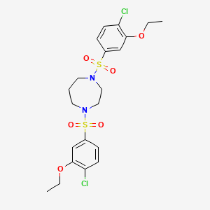 molecular formula C21H26Cl2N2O6S2 B15109816 1,4-Bis(4-chloro-3-ethoxybenzenesulfonyl)-1,4-diazepane 