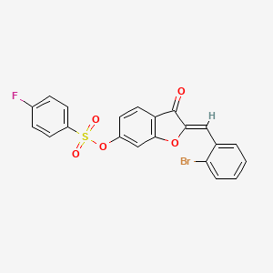 molecular formula C21H12BrFO5S B15109846 (2Z)-2-(2-bromobenzylidene)-3-oxo-2,3-dihydro-1-benzofuran-6-yl 4-fluorobenzenesulfonate 