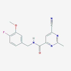 molecular formula C15H13FN4O2 B1510985 6-cyano-N-[(4-fluoro-3-methoxyphenyl)methyl]-2-methyl-4-Pyrimidinecarboxamide 