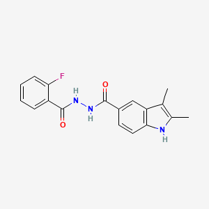 N'-[(2-fluorophenyl)carbonyl]-2,3-dimethyl-1H-indole-5-carbohydrazide