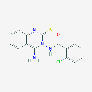 molecular formula C15H11ClN4OS B15109878 2-chloro-N-(4-imino-2-sulfanylquinazolin-3(4H)-yl)benzamide 