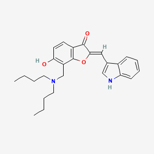 molecular formula C26H30N2O3 B15109879 (2Z)-7-[(dibutylamino)methyl]-6-hydroxy-2-(1H-indol-3-ylmethylidene)-1-benzofuran-3(2H)-one 