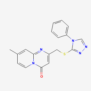 molecular formula C18H15N5OS B15109891 8-methyl-2-{[(4-phenyl-4H-1,2,4-triazol-3-yl)sulfanyl]methyl}-4H-pyrido[1,2-a]pyrimidin-4-one 