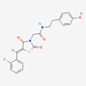 2-[(5Z)-5-(2-fluorobenzylidene)-2,4-dioxo-1,3-thiazolidin-3-yl]-N-[2-(4-hydroxyphenyl)ethyl]acetamide