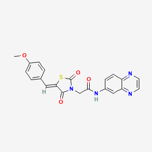 2-[(5Z)-5-(4-methoxybenzylidene)-2,4-dioxo-1,3-thiazolidin-3-yl]-N-(quinoxalin-6-yl)acetamide