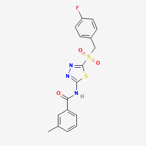 N-{5-[(4-fluorobenzyl)sulfonyl]-1,3,4-thiadiazol-2-yl}-3-methylbenzamide