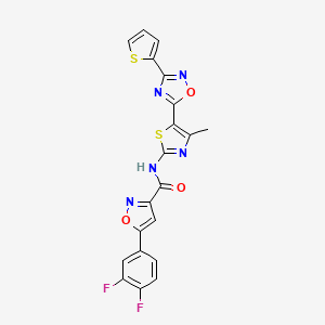 5-(3,4-difluorophenyl)-N-[(2Z)-4-methyl-5-[3-(thiophen-2-yl)-1,2,4-oxadiazol-5-yl]-1,3-thiazol-2(3H)-ylidene]-1,2-oxazole-3-carboxamide