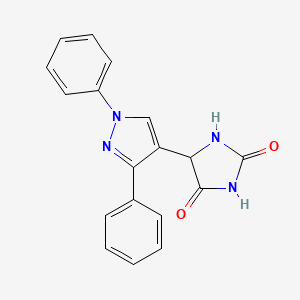 molecular formula C18H14N4O2 B15109970 5-(1,3-diphenyl-1H-pyrazol-4-yl)imidazolidine-2,4-dione 