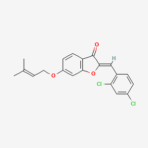 molecular formula C20H16Cl2O3 B15109981 2-[(2,4-Dichlorophenyl)methylene]-6-(3-methylbut-2-enyloxy)benzo[b]furan-3-one 