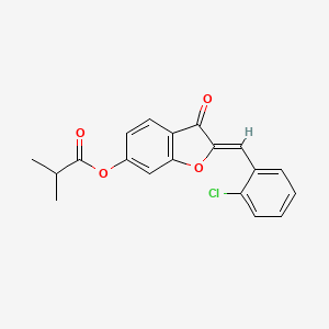 molecular formula C19H15ClO4 B15109988 2-[(2-Chlorophenyl)methylene]-3-oxobenzo[3,4-b]furan-6-yl 2-methylpropanoate 