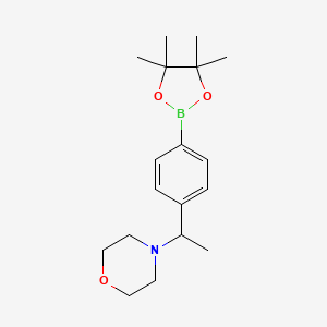 molecular formula C18H28BNO3 B1511000 4-(1-(4-(4,4,5,5-Tetramethyl-1,3,2-dioxaborolan-2-yl)phenyl)ethyl)morpholine CAS No. 1206594-12-8
