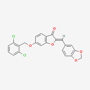 (2Z)-2-(1,3-benzodioxol-5-ylmethylidene)-6-[(2,6-dichlorobenzyl)oxy]-1-benzofuran-3(2H)-one