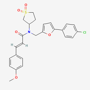 molecular formula C25H24ClNO5S B15110035 (2E)-N-{[5-(4-chlorophenyl)furan-2-yl]methyl}-N-(1,1-dioxidotetrahydrothiophen-3-yl)-3-(4-methoxyphenyl)prop-2-enamide 