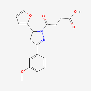 4-[5-(furan-2-yl)-3-(3-methoxyphenyl)-4,5-dihydro-1H-pyrazol-1-yl]-4-oxobutanoic acid