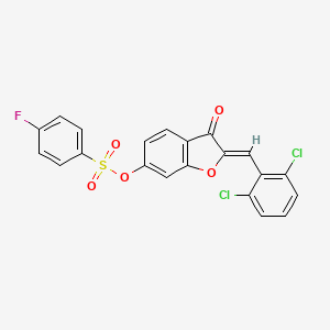 molecular formula C21H11Cl2FO5S B15110044 (2Z)-2-(2,6-dichlorobenzylidene)-3-oxo-2,3-dihydro-1-benzofuran-6-yl 4-fluorobenzenesulfonate 