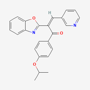 molecular formula C24H20N2O3 B15110054 (2Z)-2-(1,3-benzoxazol-2-yl)-1-[4-(propan-2-yloxy)phenyl]-3-(pyridin-3-yl)prop-2-en-1-one 