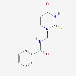 molecular formula C12H13N3O2S B15110068 N-[(4-oxo-2-sulfanylidene-1,3-diazinan-1-yl)methyl]benzamide 