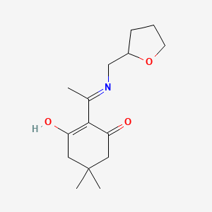 molecular formula C15H23NO3 B15110088 5,5-Dimethyl-2-{1-[(tetrahydrofuran-2-ylmethyl)amino]ethylidene}cyclohexane-1,3-dione 