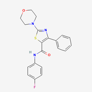 molecular formula C20H18FN3O2S B15110092 N-(4-fluorophenyl)-2-(morpholin-4-yl)-4-phenyl-1,3-thiazole-5-carboxamide 