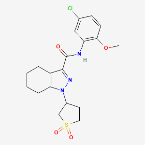 molecular formula C19H22ClN3O4S B15110099 N-(5-chloro-2-methoxyphenyl)-1-(1,1-dioxidotetrahydrothiophen-3-yl)-4,5,6,7-tetrahydro-1H-indazole-3-carboxamide 