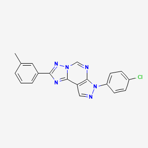 molecular formula C19H13ClN6 B15110112 7-(4-chlorophenyl)-2-(3-methylphenyl)-7H-pyrazolo[4,3-e][1,2,4]triazolo[1,5-c]pyrimidine 