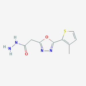 molecular formula C9H10N4O2S B15110128 2-[5-(3-Methylthiophen-2-yl)-1,3,4-oxadiazol-2-yl]acetohydrazide CAS No. 1325305-34-7