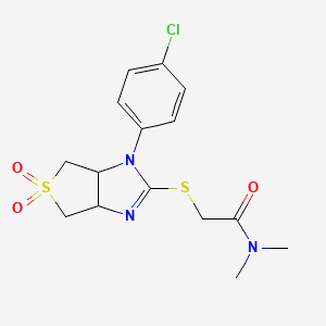 2-{[1-(4-chlorophenyl)-5,5-dioxido-3a,4,6,6a-tetrahydro-1H-thieno[3,4-d]imidazol-2-yl]sulfanyl}-N,N-dimethylacetamide