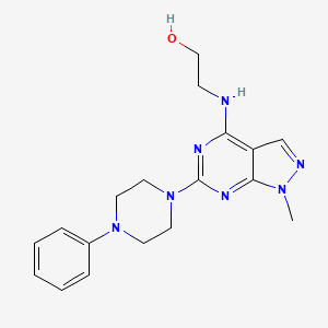 2-((1-methyl-6-(4-phenylpiperazin-1-yl)-1H-pyrazolo[3,4-d]pyrimidin-4-yl)amino)ethanol