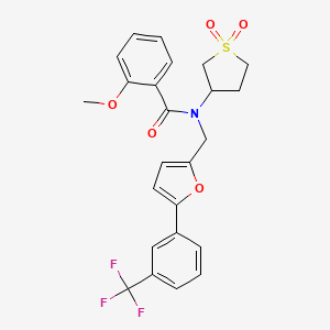 molecular formula C24H22F3NO5S B15110162 N-(1,1-dioxidotetrahydrothiophen-3-yl)-2-methoxy-N-({5-[3-(trifluoromethyl)phenyl]furan-2-yl}methyl)benzamide 