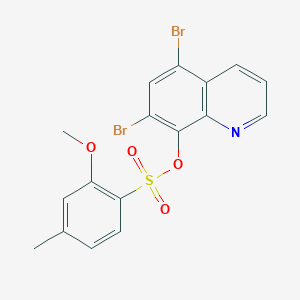 molecular formula C17H13Br2NO4S B15110169 5,7-Dibromo-8-quinolyl 2-methoxy-4-methylbenzenesulfonate 