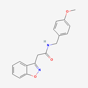 molecular formula C17H16N2O3 B15110176 2-(1,2-benzoxazol-3-yl)-N-(4-methoxybenzyl)acetamide 