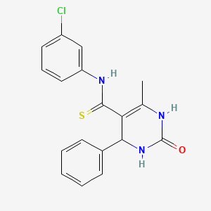 5-Pyrimidinecarbothioamide, N-(3-chlorophenyl)-1,2,3,4-tetrahydro-6-methyl-2-oxo-4-phenyl-