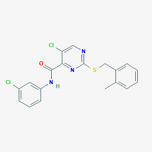 5-chloro-N-(3-chlorophenyl)-2-[(2-methylbenzyl)sulfanyl]pyrimidine-4-carboxamide