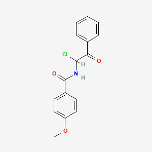 molecular formula C16H14ClNO3 B15110225 N-(1-Chloro-2-oxo-2-phenylethyl)-4-methoxybenzamide CAS No. 860954-40-1