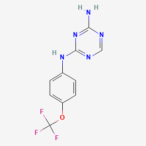 molecular formula C10H8F3N5O B15110253 1,3,5-Triazine-2,4-diamine, N2-[4-(trifluoromethoxy)phenyl]- CAS No. 874605-70-6