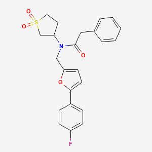 molecular formula C23H22FNO4S B15110275 N-(1,1-dioxidotetrahydrothiophen-3-yl)-N-{[5-(4-fluorophenyl)furan-2-yl]methyl}-2-phenylacetamide 